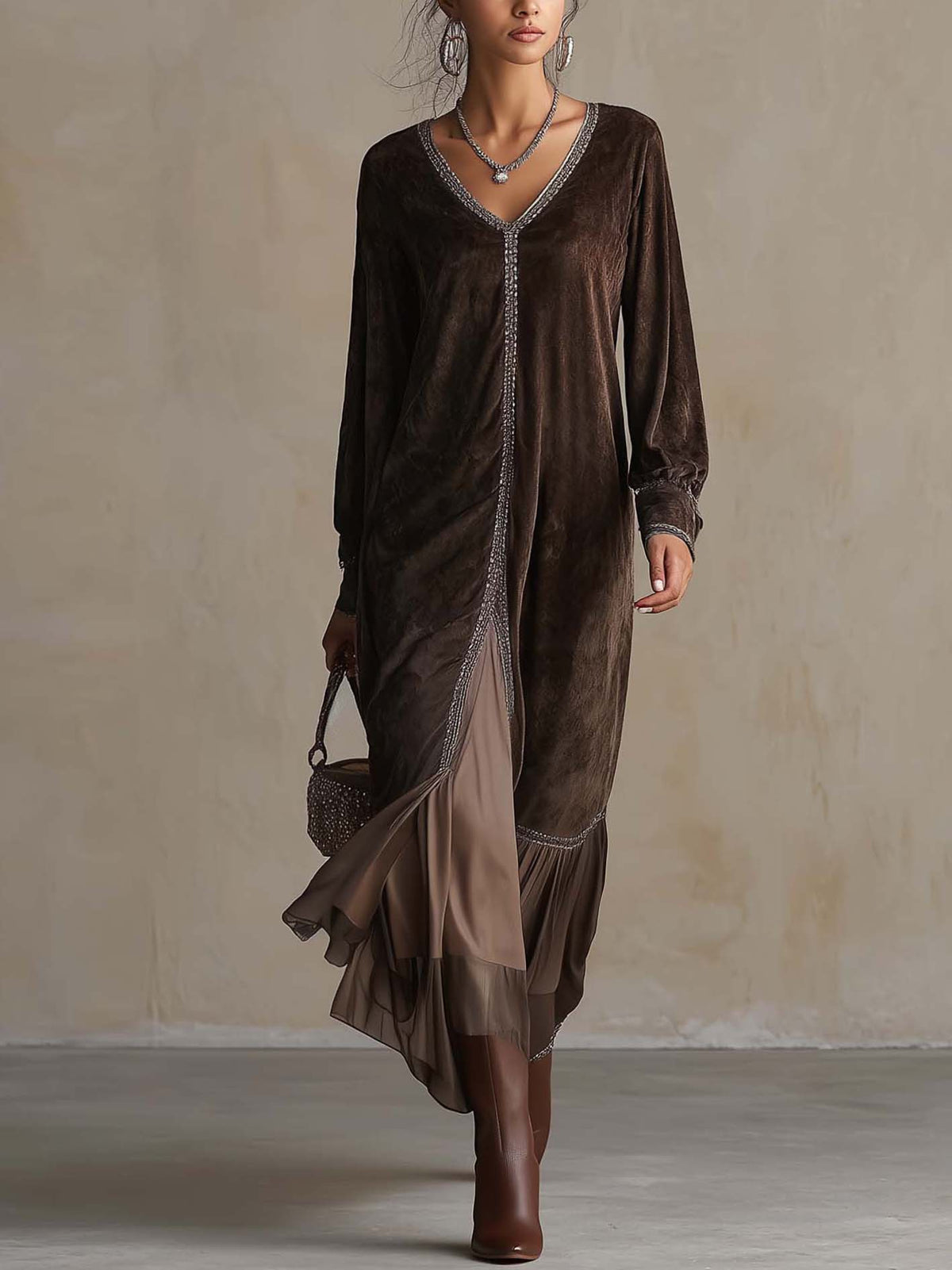 Vestido midi de ante Teresa