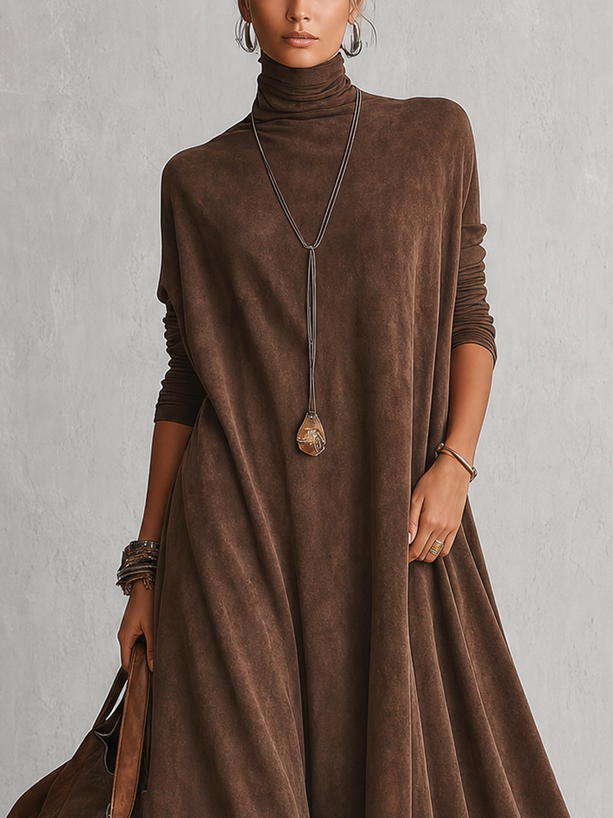 Vestido largo de ante Pía