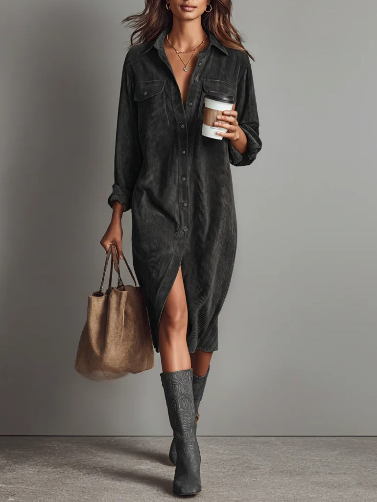 Vestido midi de pana Valeria