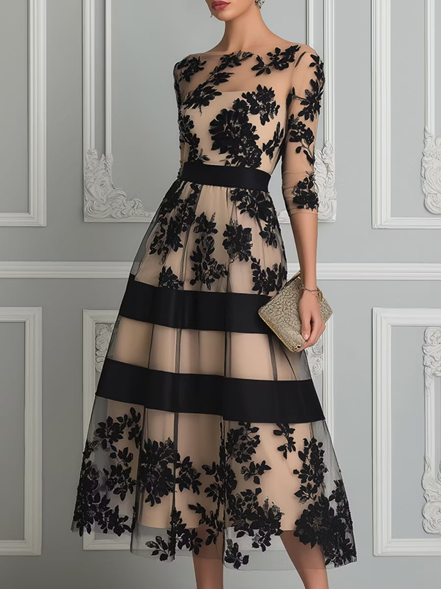 Vestido midi de encaje Noa