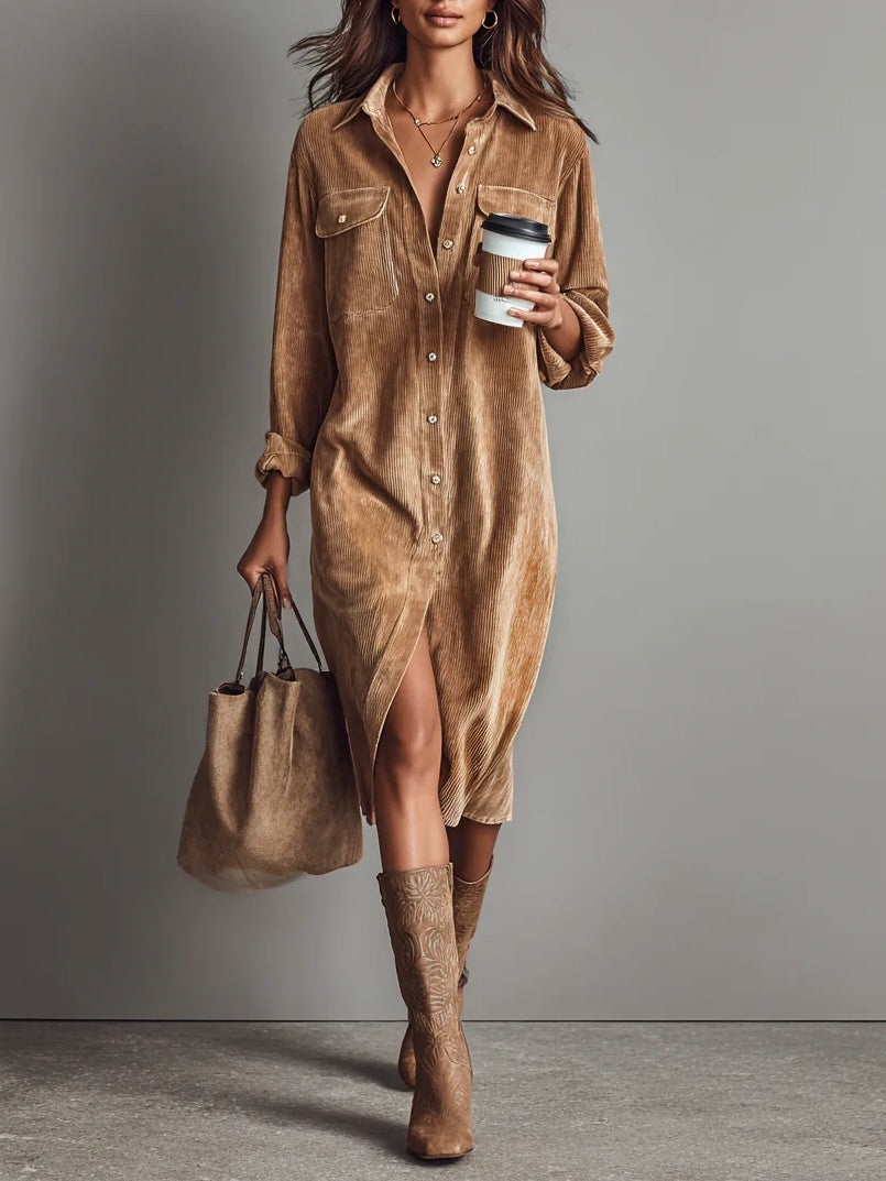 Vestido midi de pana Valeria