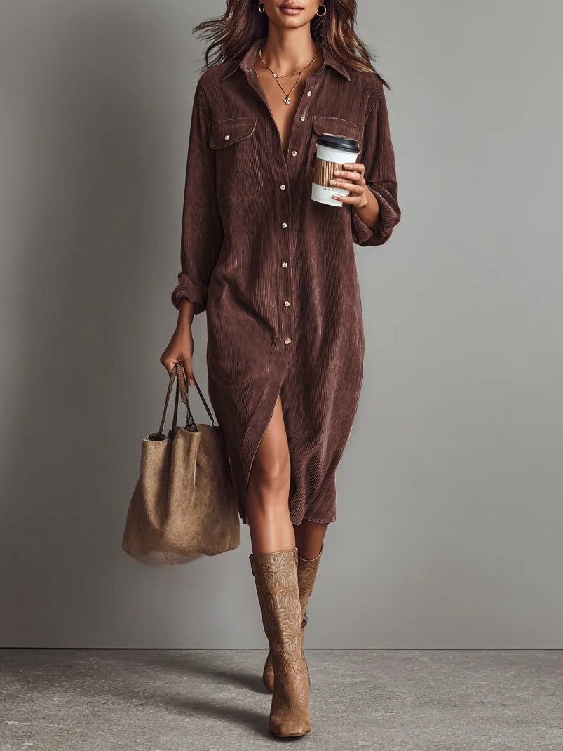 Vestido midi de pana Valeria