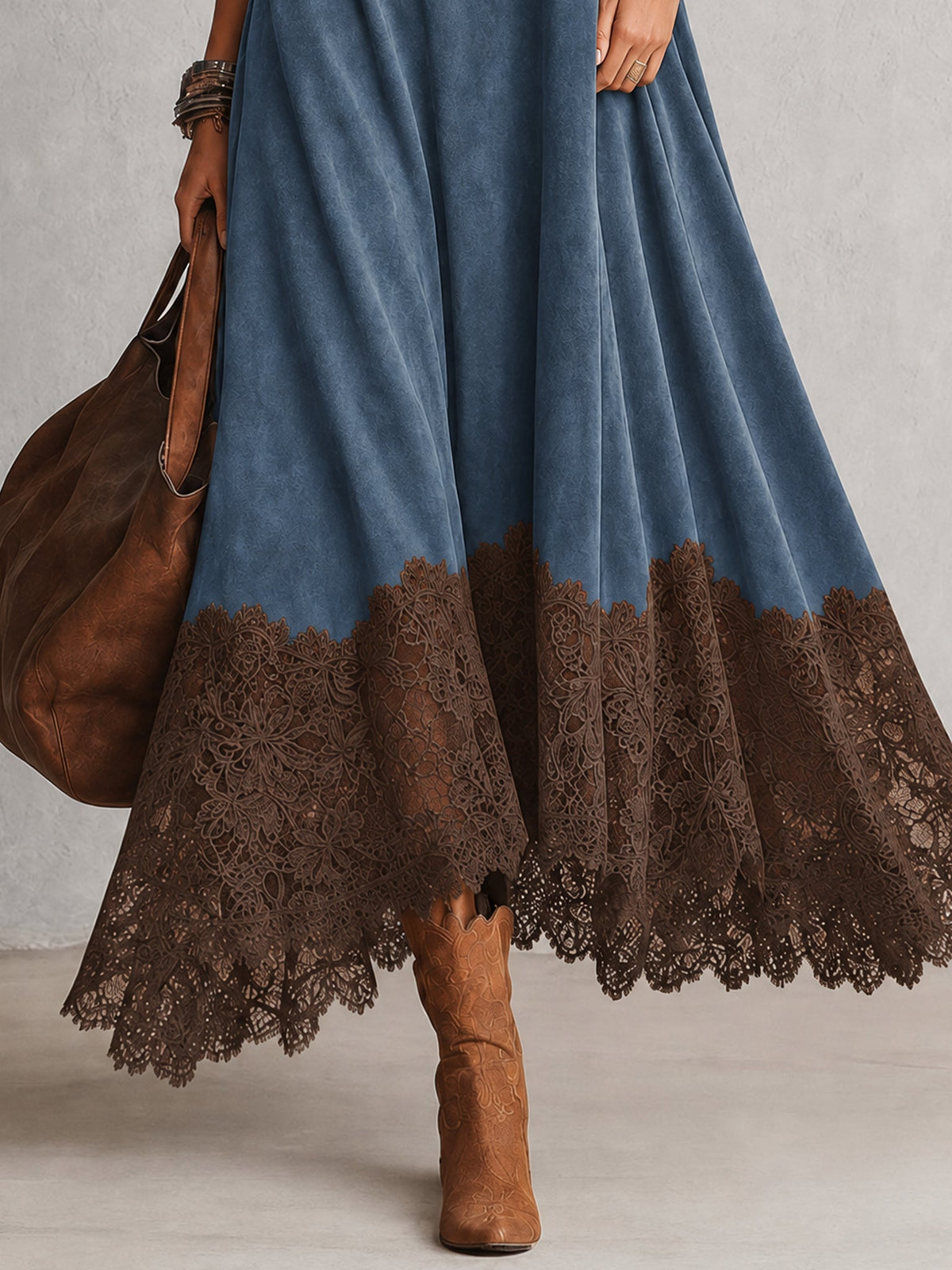 Vestido largo de ante Pía