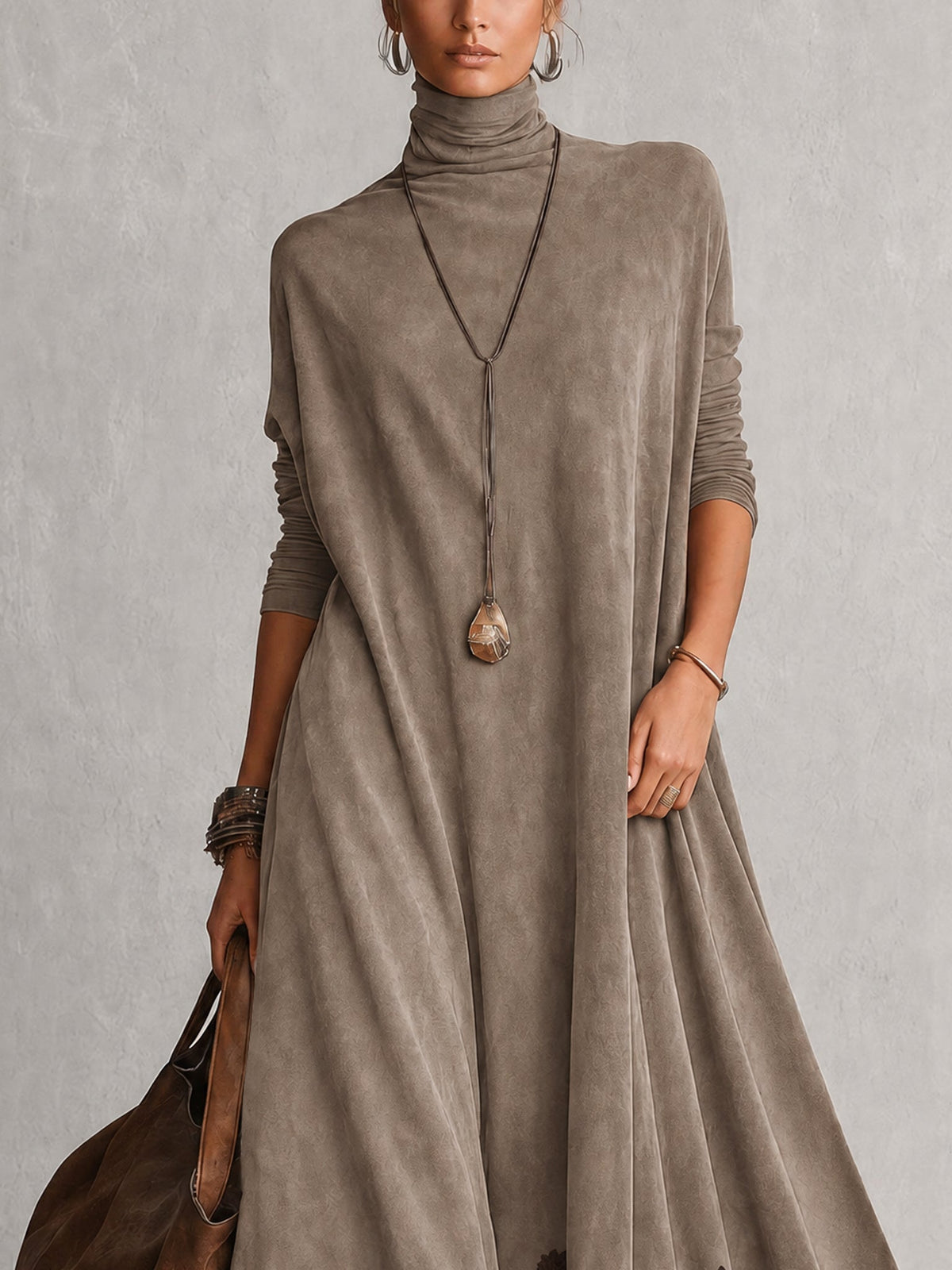 Vestido largo de ante Pía