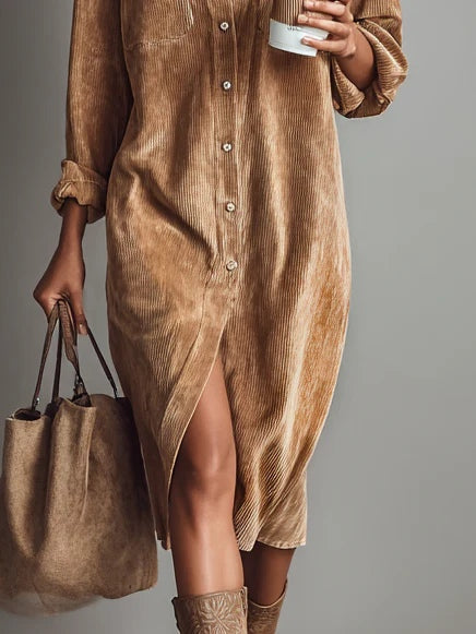 Vestido midi de pana Valeria